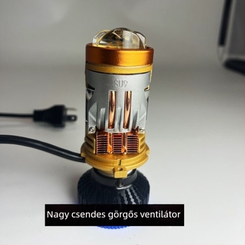 H4 LED fényszóró lencsével autó/motor számára, 75W, 9-32V, IP67