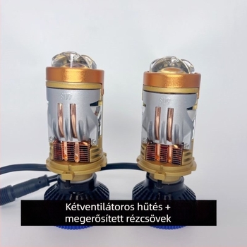 H4 LED fényszóró lencsével autó/motor számára, 75W, 9-32V, IP67