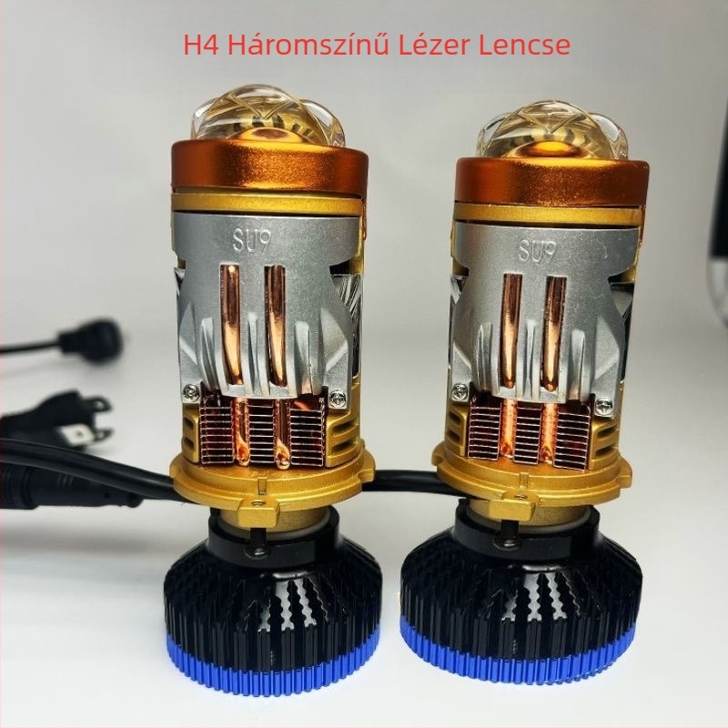 H4 LED fényszóró lencsével autó/motor számára, 75W, 9-32V, IP67