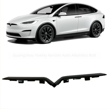 Tesla Model X 21-23 Elülső lökhárító grille felső trimcsík — ABS műanyag, Alkatrész szám 1617074-00-A