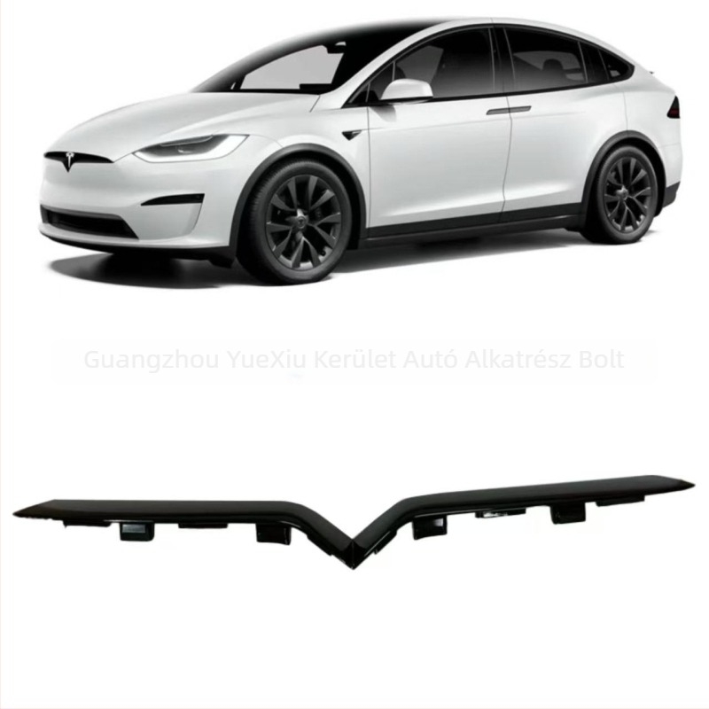 Tesla Model X 21-23 Elülső lökhárító grille felső trimcsík — ABS műanyag, Alkatrész szám 1617074-00-A