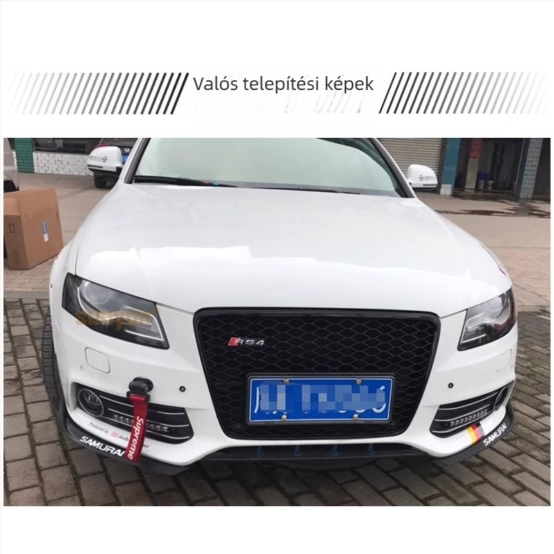 RS4-stílusú első grille Audi A4 B8-hoz (2008-2012) - ABS műanyag, lökhárítóra szerelés, A4-kompatibilis, automata váltó