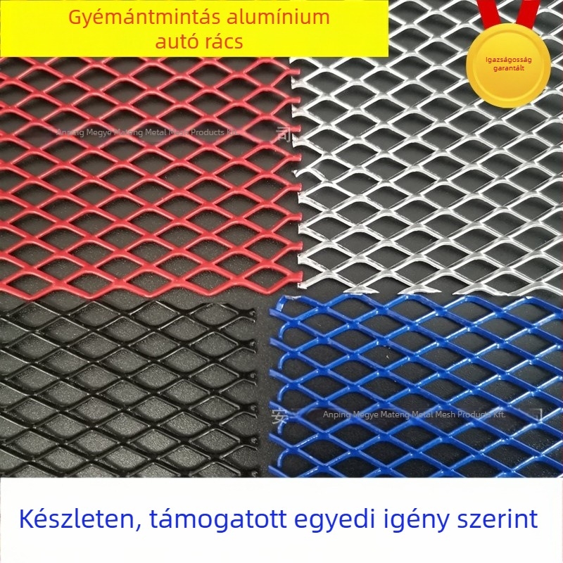Autó előlap grille háló, univerzális, fém, telepítés: hűtő pozíció, háló méretek 3x6 mm, 6x12 mm, 10x20 mm, Márka Ma Teng