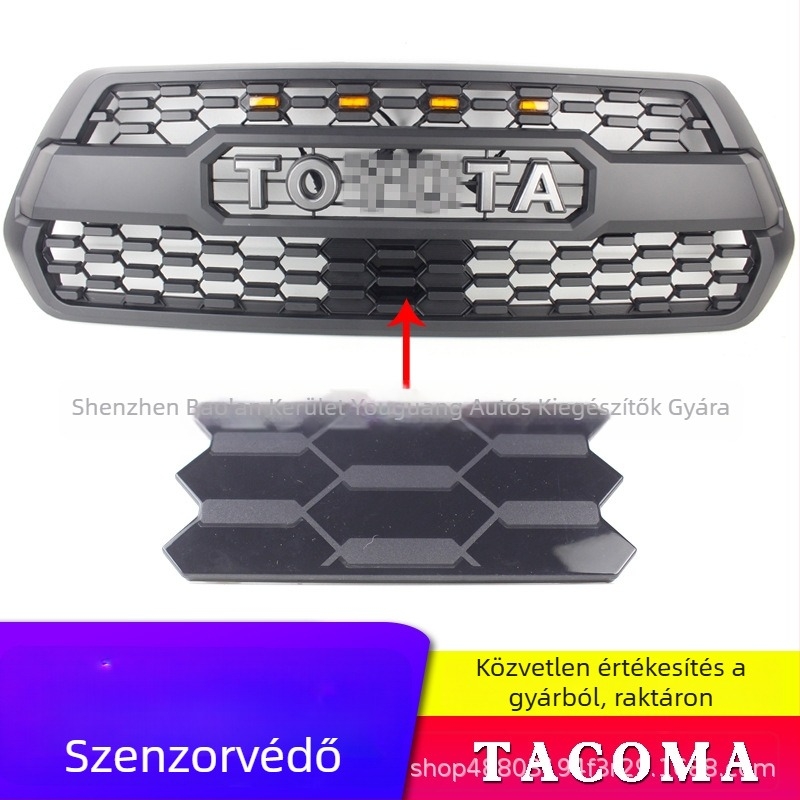 Tacoma TRD Pro középső rács szenzor fedél, ABS műanyag, lökhárítóhoz szerelés, kompatibilis a Toyota Tacoma 2016–2019