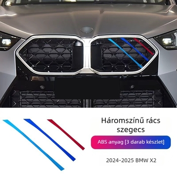 BMW X2 2024-2025 hűtőmaszk dekoratív M-sport csík, PVC lágy ragasztó, csattal történő szerelés, Baiyouda