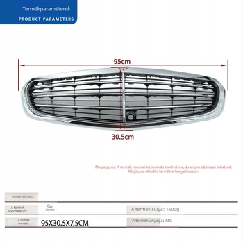 Mercedes‑Benz E‑Class W212 első lökhárító rács kamera nyílással – ABS műanyag; szerelés: lökhárítóra; kiegészítő szám: 2128801583