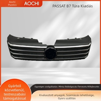 Passat B7 / Magotan B7L első lökhárító rácsa — ABS műanyag, szerelés a lökhárítóra, 2011–2015 modellekhez, Lexu