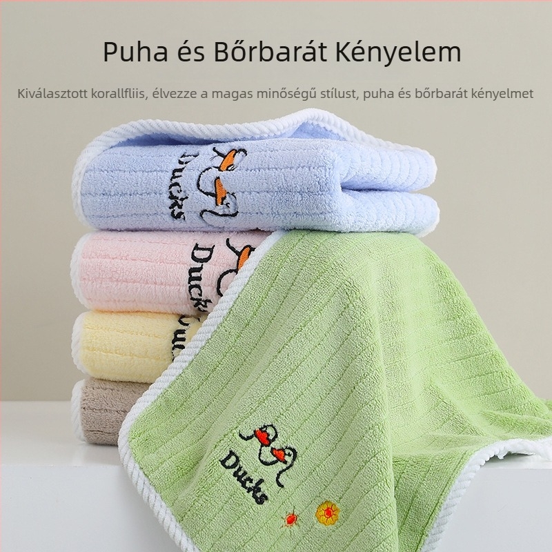 3 darabos gyerek törölköző Coral Fleece-ből, gyorsan száradó, 150D, 50–80 g/darab, Cut Velvet felület