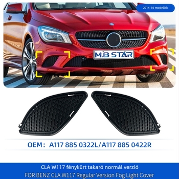 Mercedes-Benz CLA W117 előtti lökhárító légcsatorna rács | ABS műanyag | Szerelhető az előnyaknáló | 2013–2016 | Alkatrész-szám A1178850322LA1178850422R