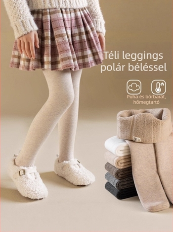 Gyerekeknek készült vastag fleece-bélelt harisnya téli viseletre