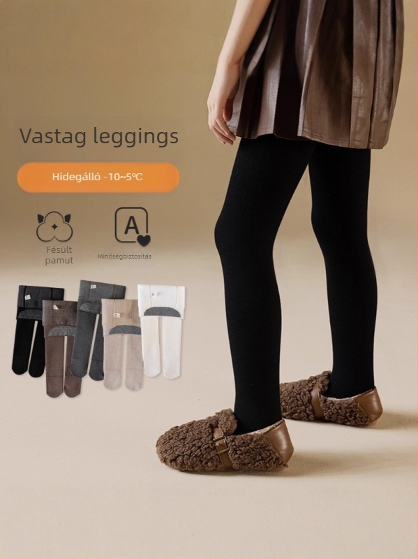 Gyerekeknek készült vastag fleece-bélelt harisnya téli viseletre