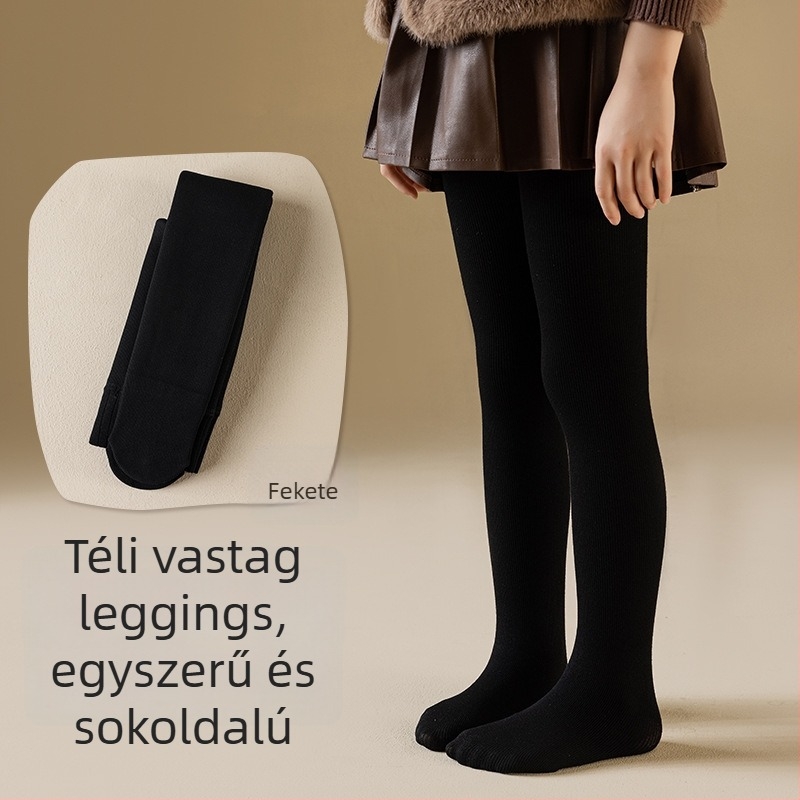 Gyerekeknek készült vastag fleece-bélelt harisnya téli viseletre