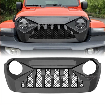 ABS műanyag elülső rács Wrangler JL/JT világítással (Kompatibilis: JL/JT; Anyag: ABS műanyag; Telepítés: elülső rács; Modellév: 2018–napjainkig)