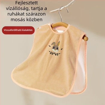 Gyerekeknek vízálló szalvéta és arctörlő kendő korall plüss anyagból, pamut bélés, rajzfilm mintával, 1–6 éveseknek