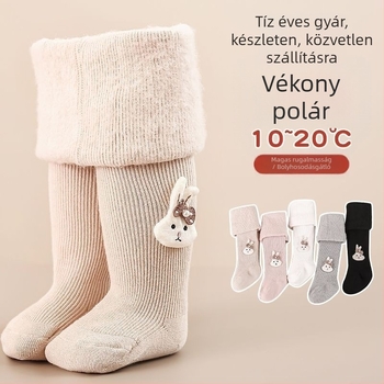 Gyerekeknek készült pamutból készült fleece-betétes leggings őszi-téli időszakra, formaldehid-mentes