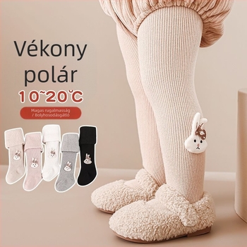 Gyerekeknek készült pamutból készült fleece-betétes leggings őszi-téli időszakra, formaldehid-mentes