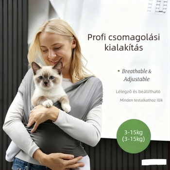 Háziállat hátizsák dupla vállpánttal, poliészter, puha kialakítás, semleges márka