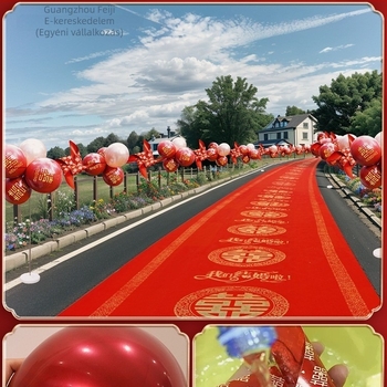Esküvői útvonal-ballonok vidéki szabadtéri ceremóniához, udvar és út menti dekoráció