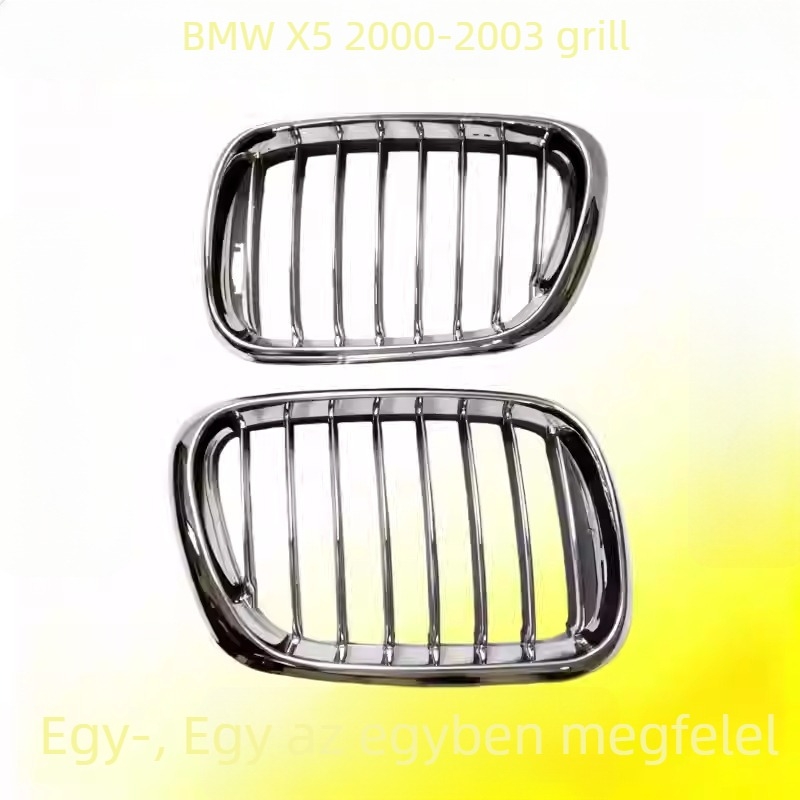 BMW X5 E53 első középső grille – fém, lökhárítóhoz szerelés, kompatibilis BMW X5 E53
