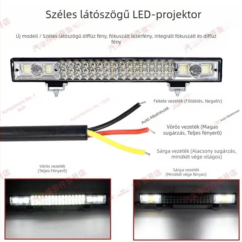 LED spotlámpa autókhoz és teherautókhoz, 12V, 30W, alumínium ház, rendkívül fényes