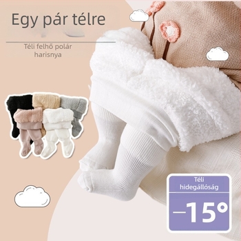 Téli vastag bébi harisnya lányoknak, felhő-szerű velúr textúrával, meleg