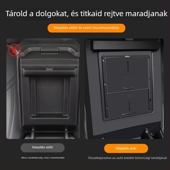 Tesla Model 3/Y középső kartámasz tároló doboz, műanyag, modell F356, súly 0,1 kg
