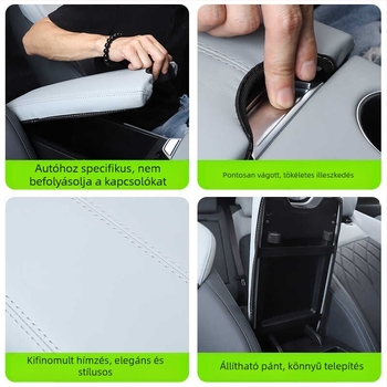 Bőr központi tároló rekesz fedél az oldaltámaszhoz, belső tömés, Eredet: Guangzhou, gyári színhez illeszkedő kivitel, különböző modellekhez