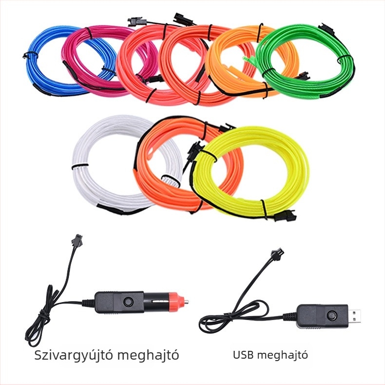 Csendes belső LED hangulatvilágítás USB-vel autóhoz — univerzális kompatibilitás a műszerfalhoz és a középső konzolhoz