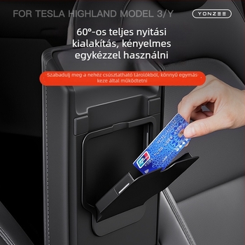 Tesla Model 3/Y központi kartámasz tároló doboz – műanyag belső szervező, Model 3/Y kompatibilis, beépítés kár nélkül