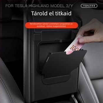 Tesla Model 3/Y központi kartámasz tároló doboz – műanyag belső szervező, Model 3/Y kompatibilis, beépítés kár nélkül