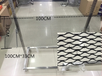 Autó középső hűtőmaszk alumínium ötvözetből, sirály alakú dizájn, hőelvezető háló, méret 100×33, univerzális kompatibilitás