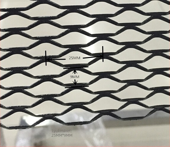 Autó középső hűtőmaszk alumínium ötvözetből, sirály alakú dizájn, hőelvezető háló, méret 100×33, univerzális kompatibilitás