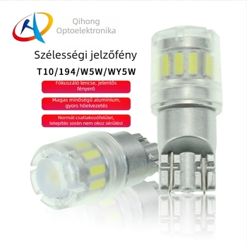 T10 LED autó világítás – 194 W5W, SMD 4014+3030, 10-30V DC, 1.5-1.8W, 200 lm, 6000-6500K, IP55, Sanan