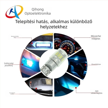 T10 LED autó világítás – 194 W5W, SMD 4014+3030, 10-30V DC, 1.5-1.8W, 200 lm, 6000-6500K, IP55, Sanan