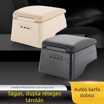 XPANDER autókarfához tartozó dupla rekesz tároló és gyorstöltés, modell V2, műanyag