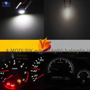 Autó LED műszerfal világítás, modell T4.2/T4.7, 3014 3SMD, 12V, 6500K, 0.2W, élettartam 50 000 óra
