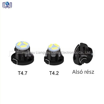 Autó LED műszerfal világítás, modell T4.2/T4.7, 3014 3SMD, 12V, 6500K, 0.2W, élettartam 50 000 óra