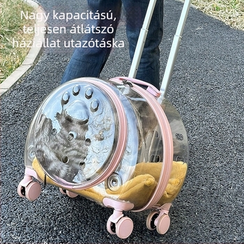 PC anyagú görgős táska háziállatok számára, kapacitás 10, egyszínű minta, közepes keménység