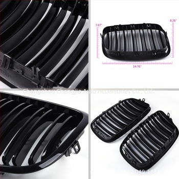BMW X5 E70/E71 kétsoros elülső grille, ABS műanyag, lökhárítóra szerelhető, 2007–2013