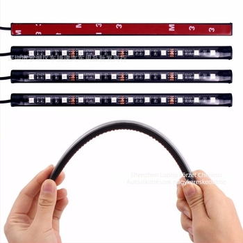 Autó LED atmoszferikus világítás - 12-LED, hangvezérlés, 12V, 6W, 5050-LED