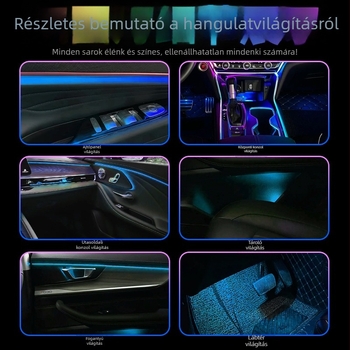 Autó belső atmoszférikus fény, FWD18LED-C, Akril, 12V, 5W, Beágyazott telepítés, Univerzális kompatibilitás
