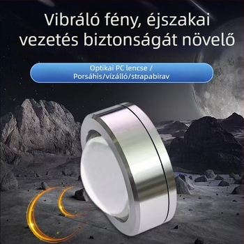 Villogó riasztólámpa motorkerékpárokhoz és elektromos járművekhez — ragasztó rögzítés, vezetékek nélküli, rezgésérzékelő, alumínium, 12V, 3W, 0,35A, körkörös 5 LED-es stroboszkóp