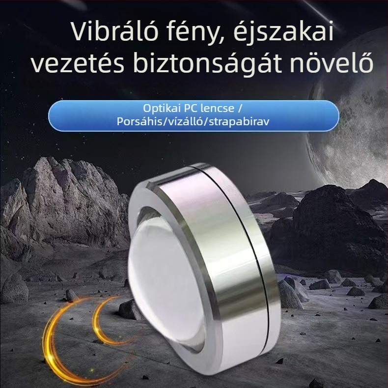 Villogó riasztólámpa motorkerékpárokhoz és elektromos járművekhez — ragasztó rögzítés, vezetékek nélküli, rezgésérzékelő, alumínium, 12V, 3W, 0,35A, körkörös 5 LED-es stroboszkóp