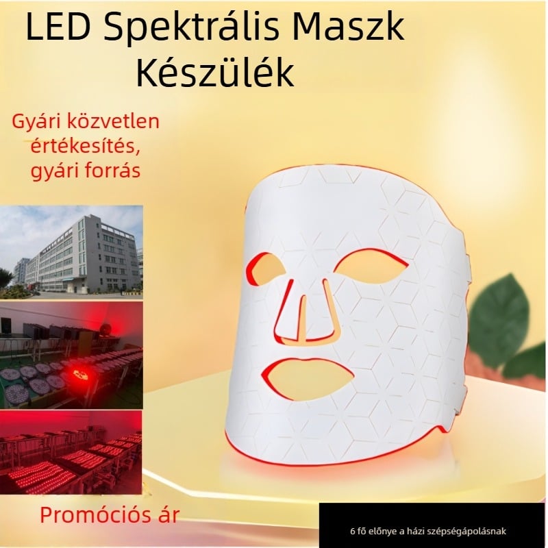 Szépségmaszk fotonos megújulással és LED színes fényével, 3. és 4. fokozat, hidratáló hatás