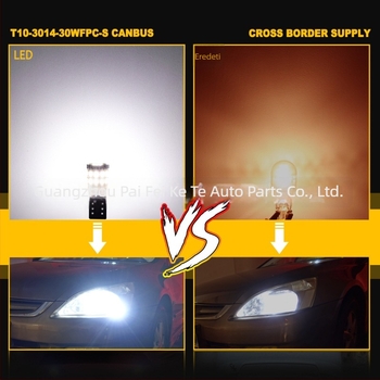 W5W/T10 CANBUS LED izzó dekóddal parkoló fényekhez (12-24V, 0.2A, 3W, 220LM, 3014)