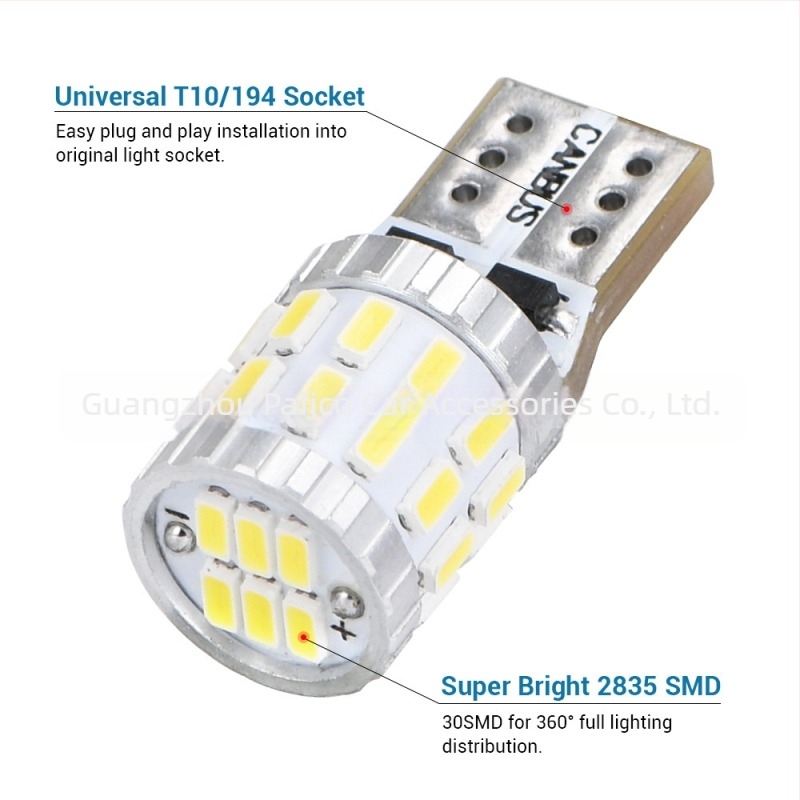 W5W/T10 CANBUS LED izzó dekóddal parkoló fényekhez (12-24V, 0.2A, 3W, 220LM, 3014)