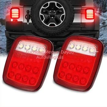 Wrangler JP-hez LED hátsó lámpa – 16-LED-es, kétszínű, 12–24V, 5800K, 12800 lm