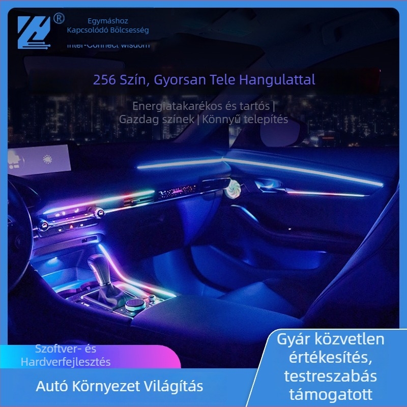 Autó belső LED környezeti világítás, Symphony modell, 12V, 36W, 3A