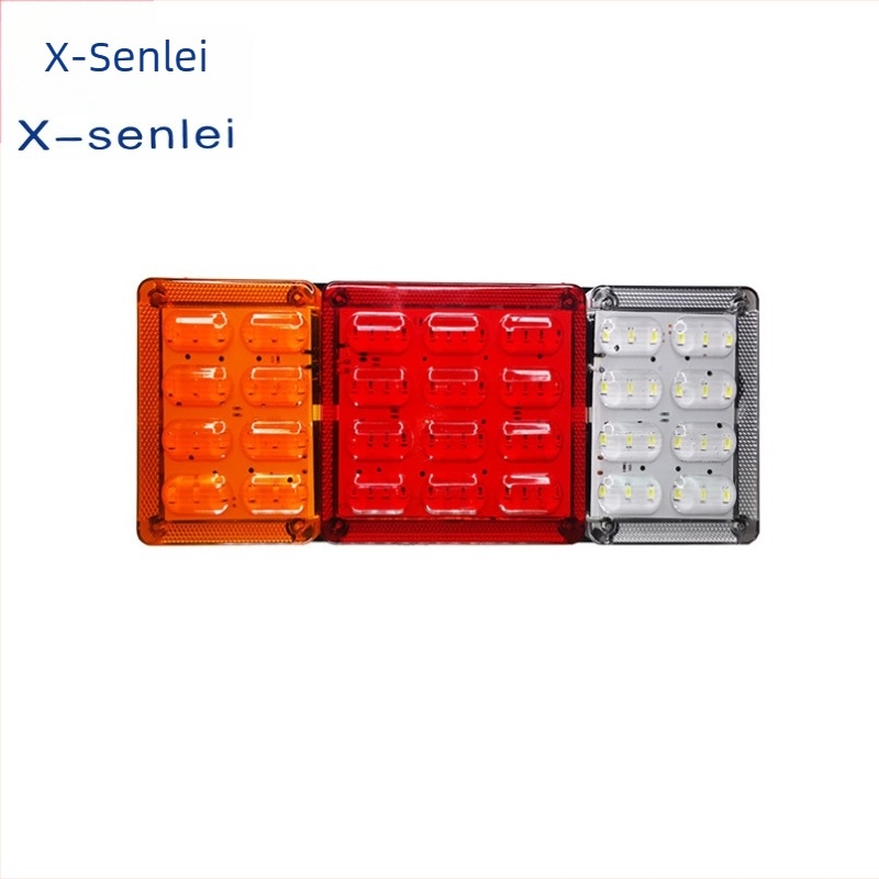 LED vízálló hátsó lámpa teherautókhoz, 140-2 lencsével, SL-101, 12-24V, piros/sárga/fehér