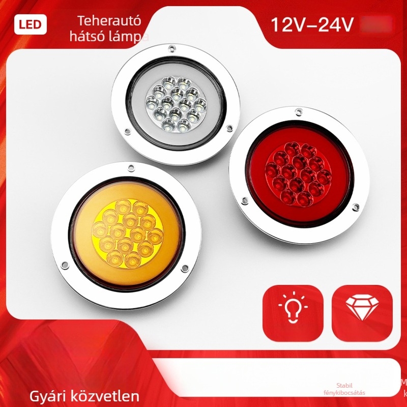 LED hátsó lámpa teherautókhoz és utánfutókhoz, vízálló csatlakozás, széles fényvonal, oldalsó fény, modell WD-6129